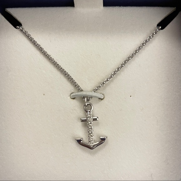 NWB Swarovski Encrusted Anchor Necklace - Picture 2 of 4